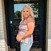 Striped Smocked Top