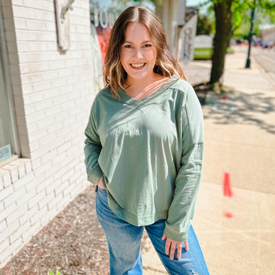 Long Sleeve Knit Top - Pistachio