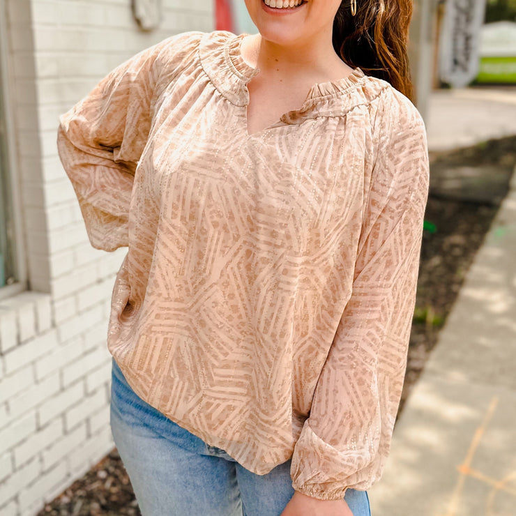 Champagne Balloon Sleeve Top