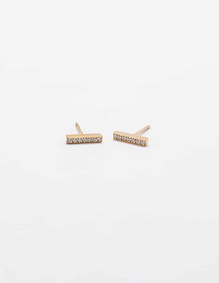 Pave Bar Stud Earrings
