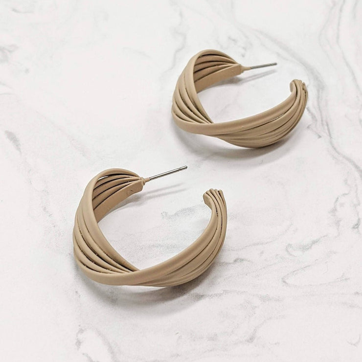 Beige Twist Earrings