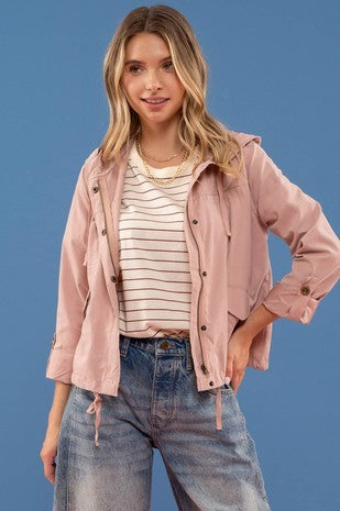 Dusty Pink Zip-Up Jacket