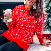 red holiday tunic