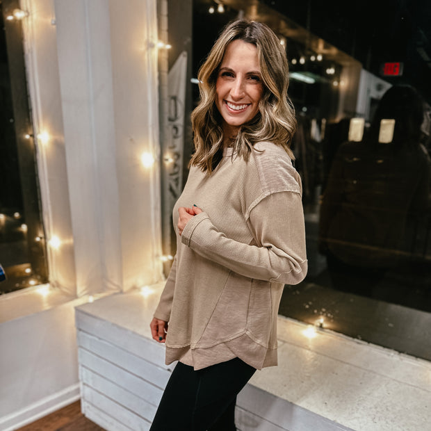 split neck thermal top