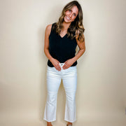 High Rise Crop Straight Leg Jeans - 7