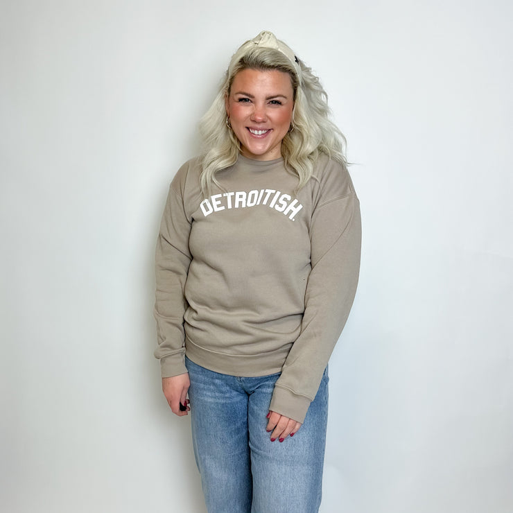 Tan Detroitish crewneck