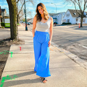 Wide Leg Flow Pants - Blue - large