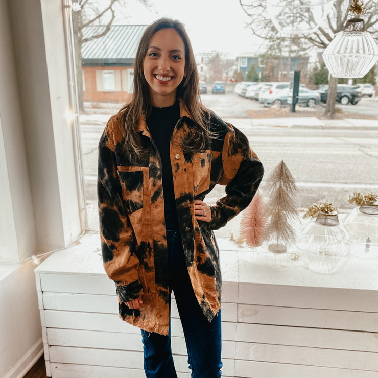 Tie Dye Corduroy Shacket - small