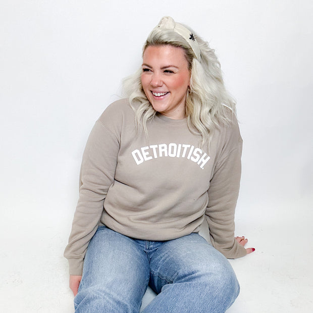 Tan Detroitish crewneck