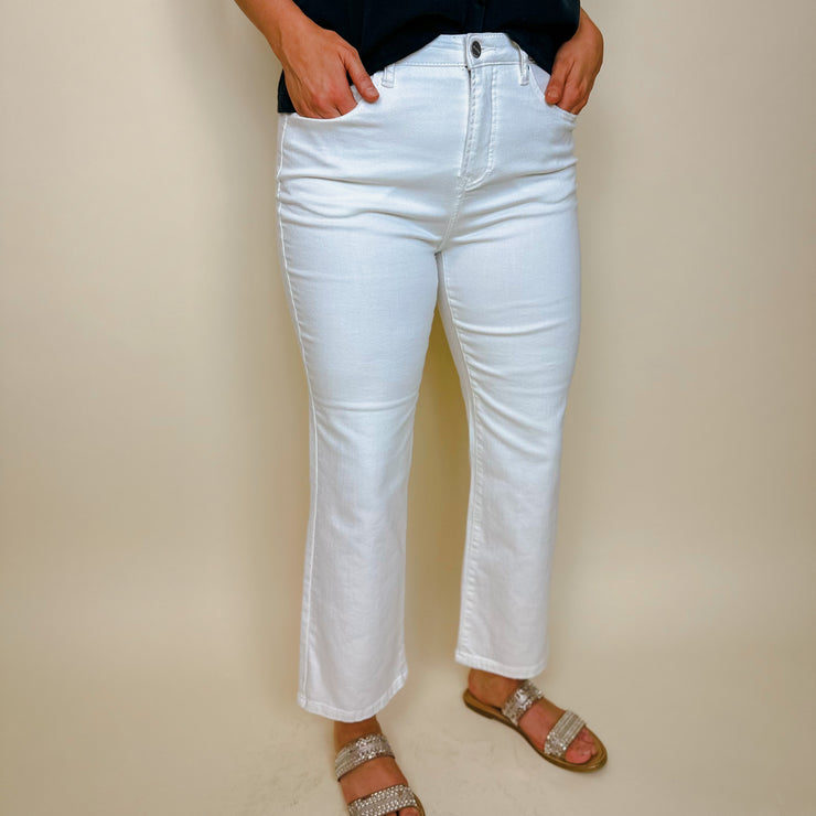 High Rise Crop Straight Leg Jeans - 7