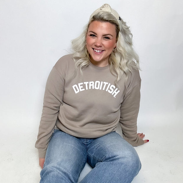 Tan Detroitish crewneck