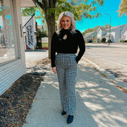 checkered wide leg pants
