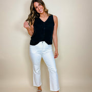 High Rise Crop Straight Leg Jeans - 7