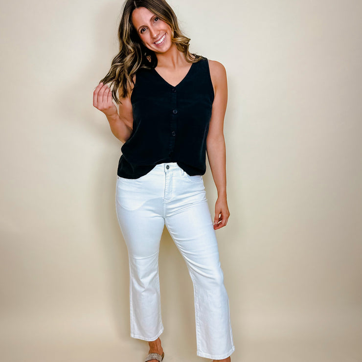High Rise Crop Straight Leg Jeans - 7